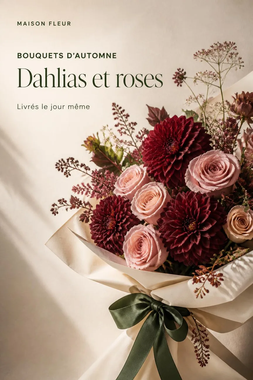 Maison Fleur: Autumn bouquets are here: dahlias and roses, delivered the same day.